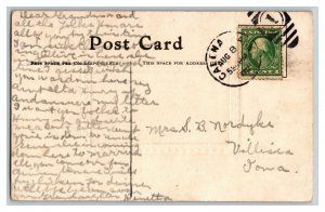 1912 Postcard Greetings From Columbus Kansas Vintage Standard View Embossed Card 