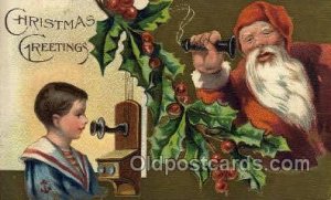 Santa Claus, Christmas writing on back very light crease left bottom corner, ...