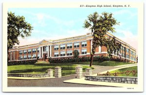 Kingston High School Kingston New York NY Campus Building Landmark Postcard