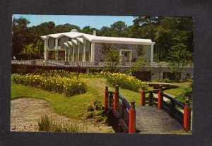 VA Botanical Gardens Administration Bldg Norfolk Virginia Postcard Flowers