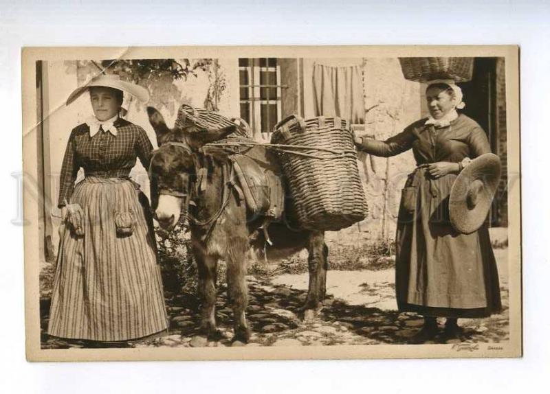 236292 FRANCE GRASSE native women & DONKEY Vintage photo PC