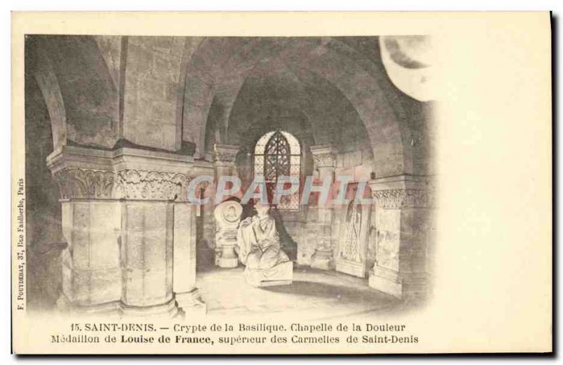 Old Postcard Saint Denis Basilica Crypt of the Chapel of Louis of France Meda...