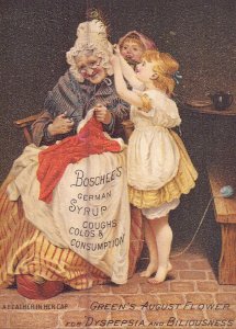 Victorian Trade Card - Boschee's German Syrup - Green's August Flower - Grandma