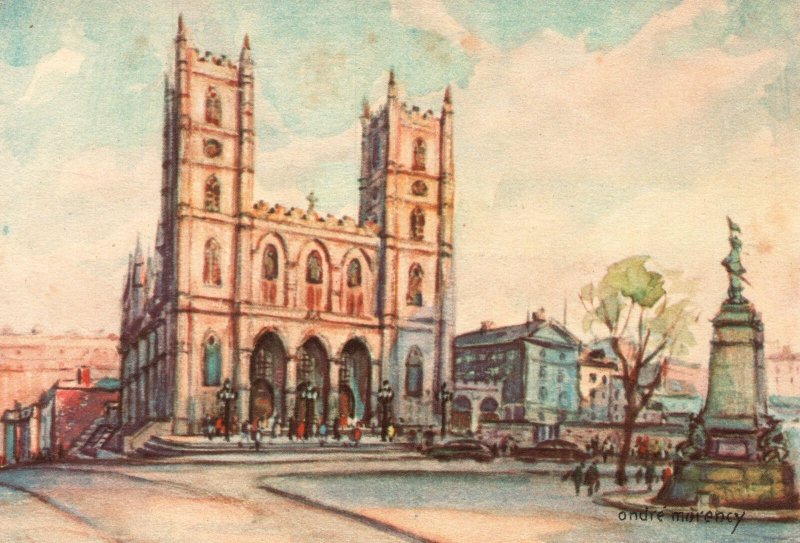 Vintage Postcard 1910s View of Notre Dame Church Montreal Canada CAN