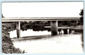 RPPC  ROCK VALLEY, Iowa IA ~ Highway 18 BRIDGE over River c1940s  Postcard