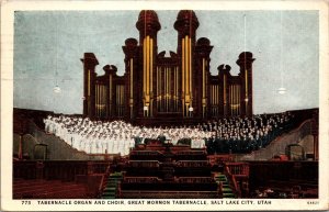 Tabernacle Organ & Choir Mormon Tabernackle Salt Lake City Utah Postcard PC10