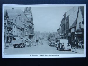 Staffordshire NEWCASTLE UNDER LYMNE Ironmarket - Old RP Postcard by WHS