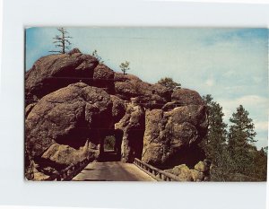 Postcard Needles Tunnel Black Hills South Dakota USA North America