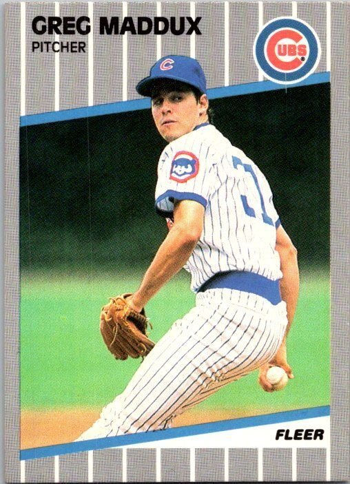 1989 Fleer Baseball Card Greg Maddux Chicago Cubs sk21012