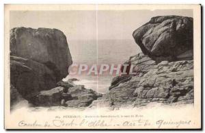 Old Postcard Penmarch Rock Saint Guencle the maut Monk