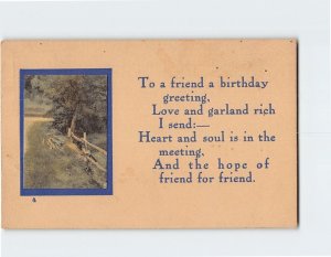 Postcard Birthday Greeting Card with Poem and Art Print