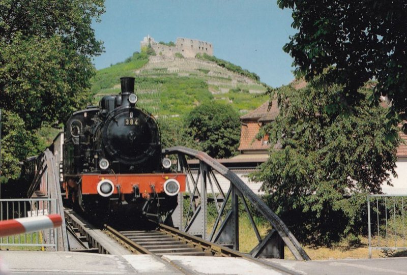 MECF Dampflokomotive Rebenbummler Staufen Station Postcard