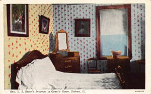 Postcard General U.S. Grant's Bedroom at His Home in Galena, Illinois~130010