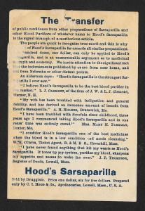 VICTORIAN TRADE CARD Hood's Sarsaparilla Buck
