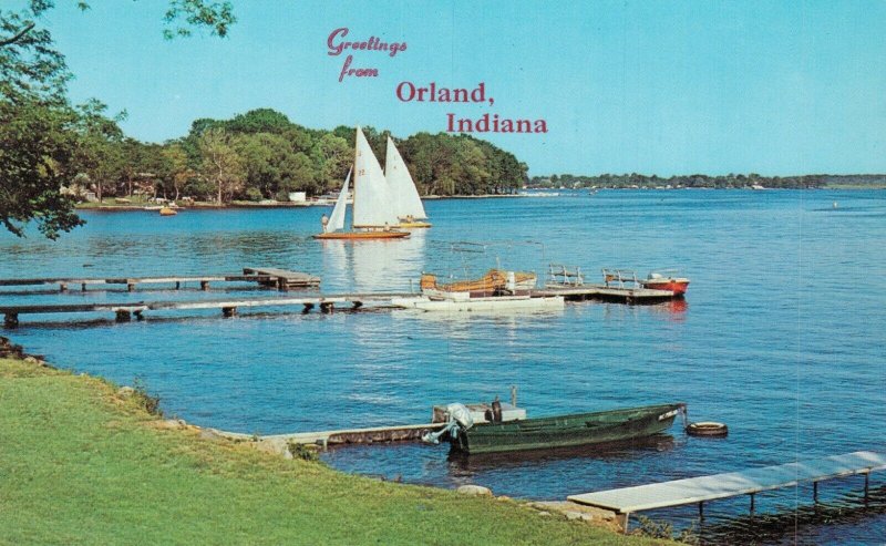 USA Greetings From Orland Indiana Postcard 07.35 