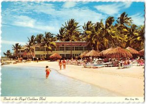 Royal Caribbean Hotel, Jamaica Beach 4x6 1973 Stamp Chrome Vintage Postcard