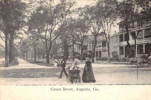 Augusta Georgia Green Street, B/W Photo Print Vintage Postcard U6853