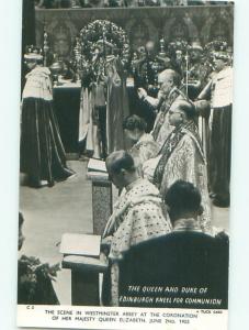 rppc 1953 Royalty QUEEN ELIZABETH CORONATION - ENGLAND UK AC8378