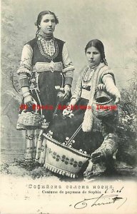 Bulgaria, Sophia, Native Costume de Paysans, 1906 PM, Stamp, Card No 155