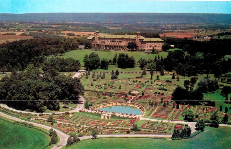 Vintage Aerial View of the Beautiful Hershey Rose Gardens & Arboretum with Ho...