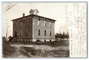 1908 Building Steps and Entrance to Seminary St. Ansgar Iowa IA Postcard