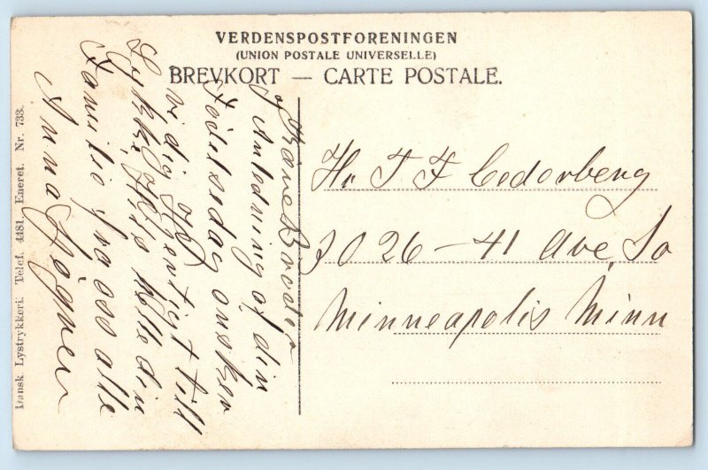 Copenhagen Denmark Postcard Lot From Ostre Anlaeg c1910 Antique Posted