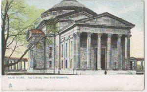 Library New York University NYC NY -undivided back-