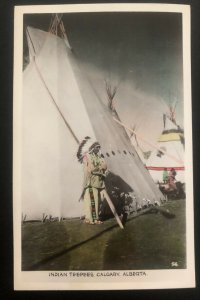 Mint Canada Picture Postcard Native American Calgary Indian Teepees View