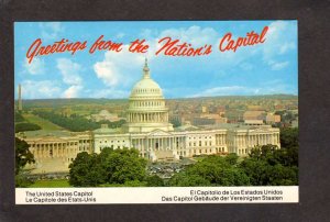 DC Greetings From the Nation's Capitol Bldg Washington Postcard