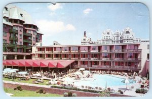 1960's MARLBOROUGH-BLENHEIM HOTEL SWIMMING POOL & CAFE ATLANTIC CITY NJ POSTCARD 