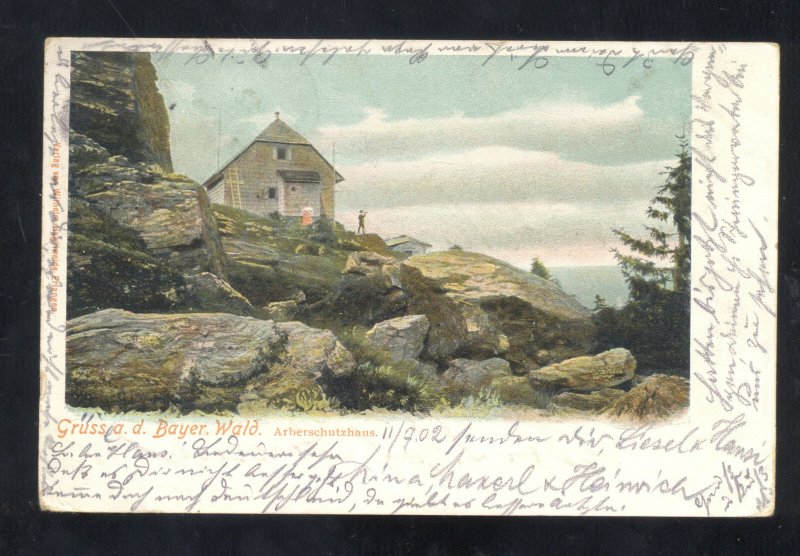 1902 GRUSS AUS BAYER WALD ARBERSCHNUTZHAUS SWITZERLAND VINTAGE POSTCARD