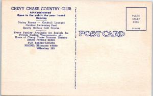 WHEELING, IL Illinois   CHEVY CHASE COUNTRY CLUB c1940s Linen GOLF   Postcard