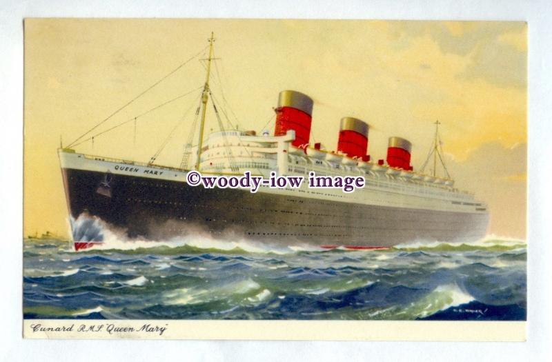 pf7099 - Cunard Liner - Queen Mary , built 1936 - postcard