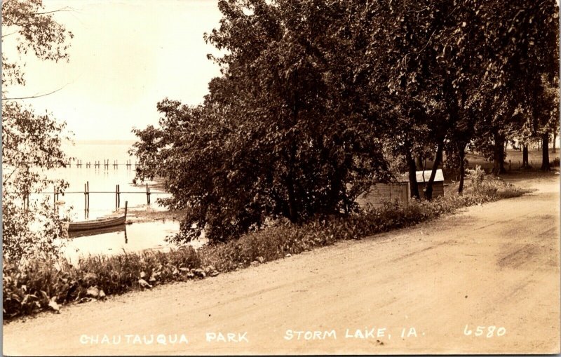 Real Photo Postcard Chautauqua Park in Storm Lake, Iowa~132103