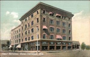 Cheyenne WY First National Bank c1910 Postcard