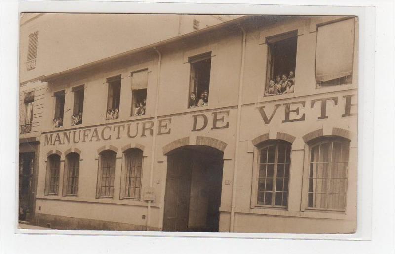 LYON : carte photo de la manufacture de vêtements 123 rue Massena - très bo...