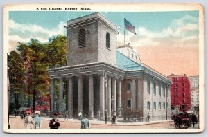 Vintage Postcard Entrance of King's Chapel Church Building Boston Massachusetts