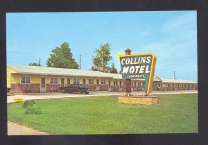 ST. IGNACE MICHIGAN COLLINS MOTEL 1964 CHEVROLET IMPALA ADVERTISING POSTCARD