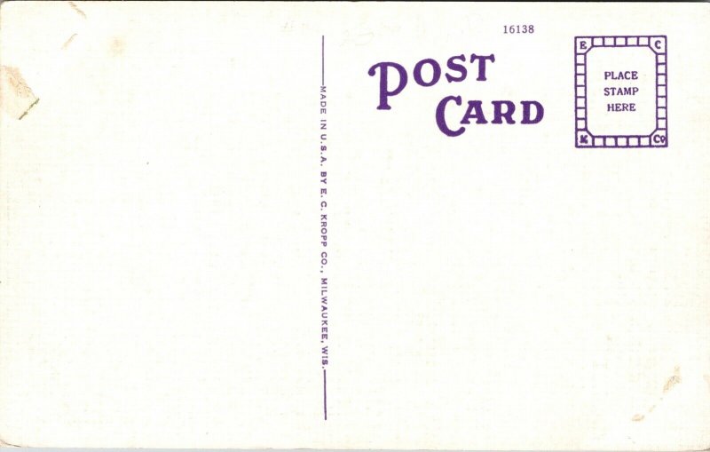 Linen Postcard Illiana Hotel in Whiting, Indiana