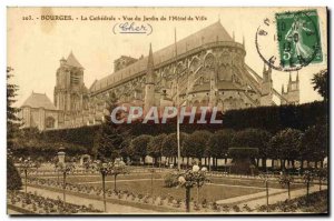 Old Postcard Bourges La Cathedrale view of the garden & # City 39hotel