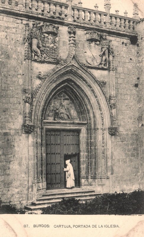 Vintage Postcard Cartuja Portada De La Iglesia Burgos Spain Structure Structure