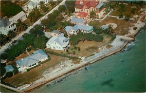 Airview 1950s Key West Florida  Postcard Southernmost house 8302