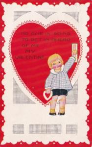 Valentine's Day With Young Girl Opening Heart Shaped Door 1927