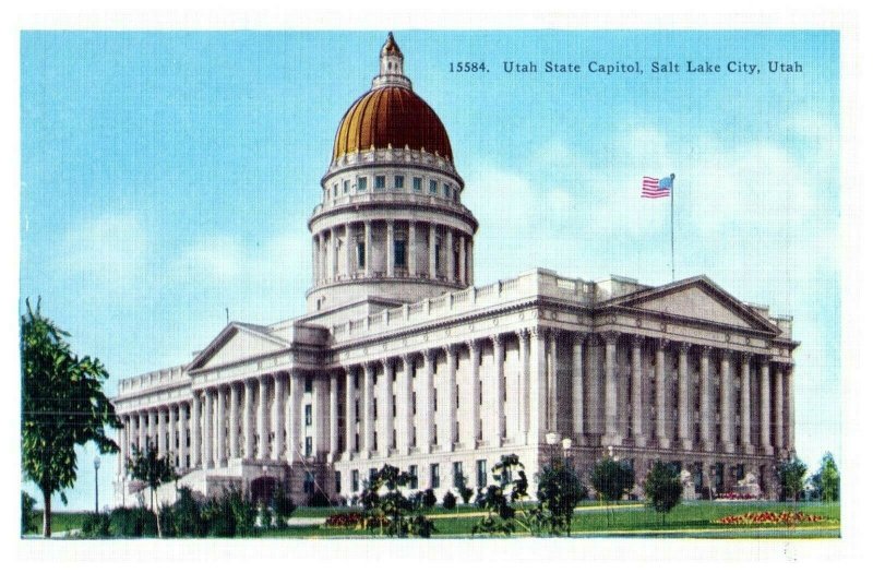 Utah State Capitol Salt Lake City Utah Unused Vintage Postcard 15884