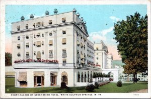 Postcard WV White Sulphur Springs - The Greenbrier Hotel Front Fa�ade