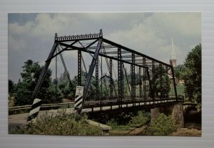 VTG Postcard Old Black Bridge Frankenmuth Michigan Dehmel Road 1986 unposted 628