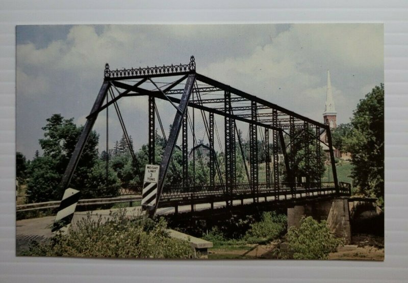 VTG Postcard Old Black Bridge Frankenmuth Michigan Dehmel Road 1986 unposted 628