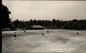 Croydon NH New Hampshire Interlaken For Girls Tennis Real Photo Postcard