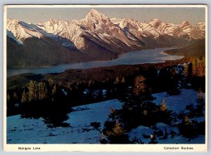 Maligne Lake, Jasper National Park, Alberta, Canada, 1971 Chrome Postcard