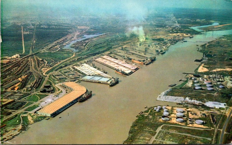 Alabama Mobile Aerial View Alabama State Docks 1960